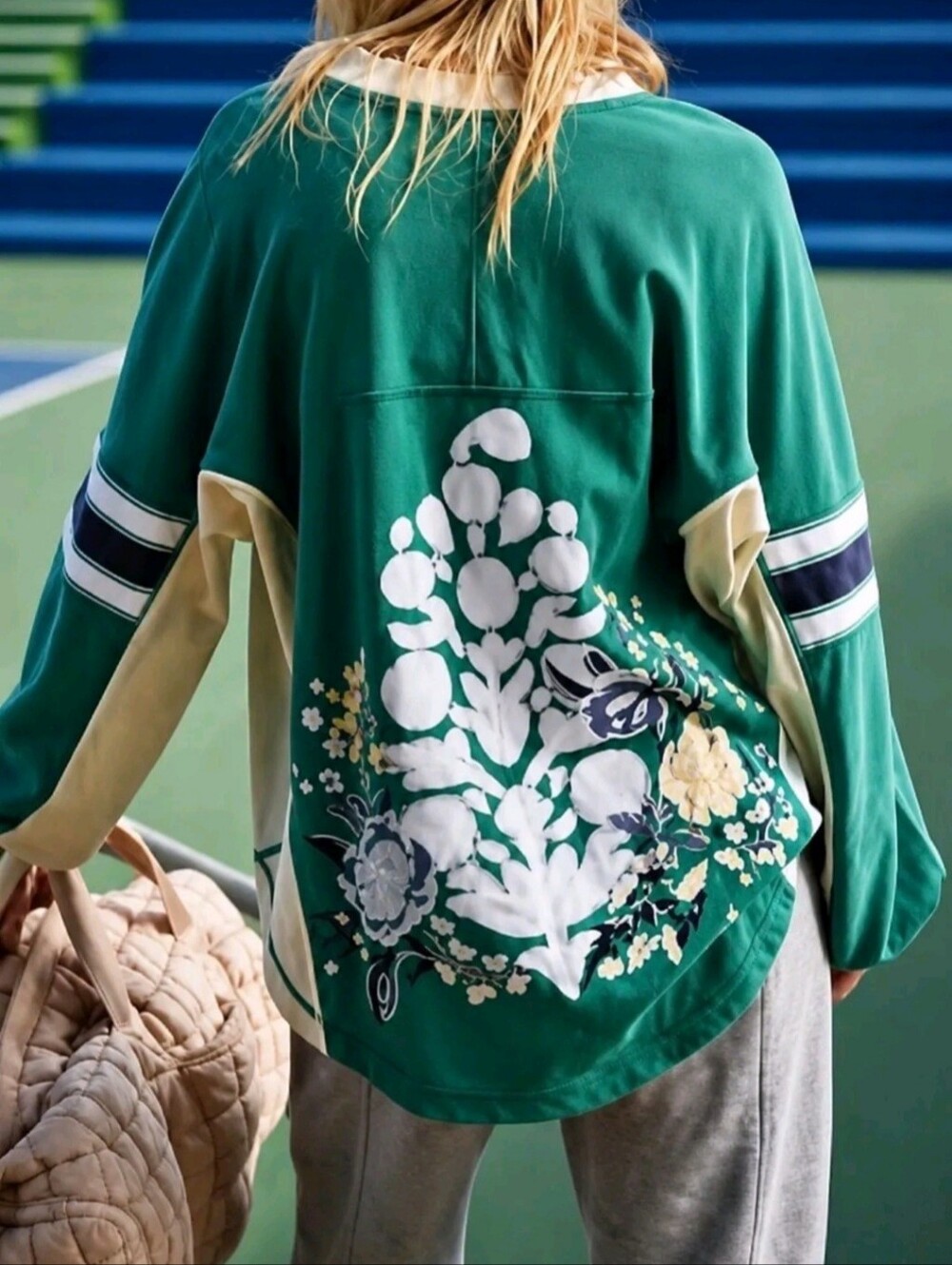 NWOT Rugby Ready Washed Logo Layer Top Retail $189 Sold Out Green Color Sz Large